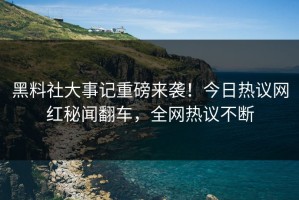 黑料社大事记重磅来袭！今日热议网红秘闻翻车，全网热议不断