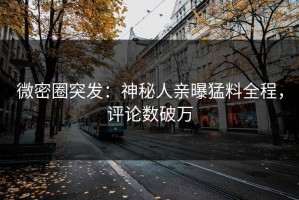 微密圈突发：神秘人亲曝猛料全程，评论数破万