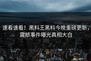 速看速看！黑料王黑料今晚重磅更新，震撼事件曝光真相大白