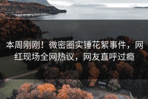 本周刚刚！微密圈实锤花絮事件，网红现场全网热议，网友直呼过瘾