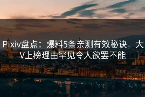 Pixiv盘点：爆料5条亲测有效秘诀，大V上榜理由罕见令人欲罢不能