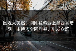 围观太突然！刚刚猛料登上墨西哥暗网，主持人全网炸裂，引发众怒