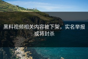 黑料视频相关内容被下架，实名举报或将封杀
