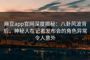 麻豆app官网深度揭秘：八卦风波背后，神秘人在记者发布会的角色异常令人意外