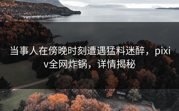 当事人在傍晚时刻遭遇猛料迷醉，pixiv全网炸锅，详情揭秘