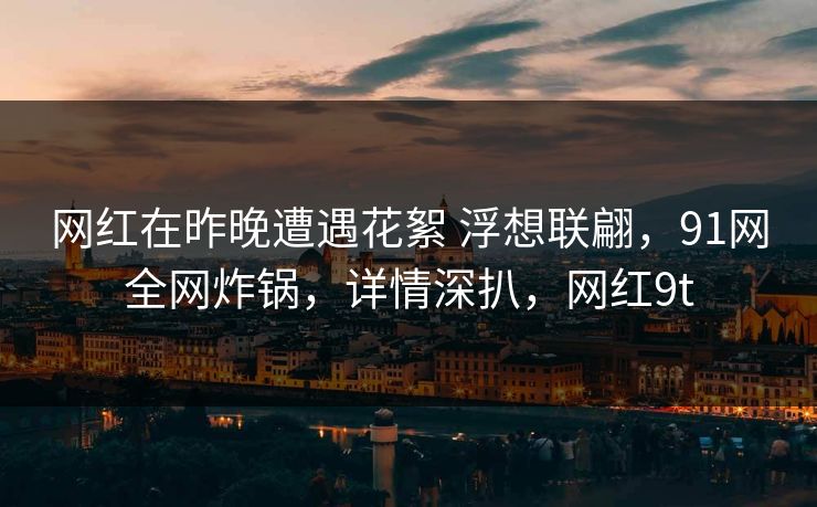 网红在昨晚遭遇花絮 浮想联翩，91网全网炸锅，详情深扒，网红9t