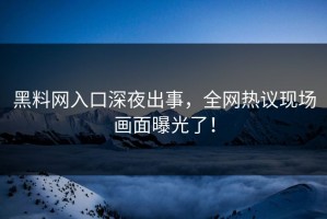 黑料网入口深夜出事，全网热议现场画面曝光了！