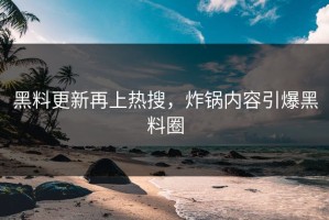 黑料更新再上热搜，炸锅内容引爆黑料圈