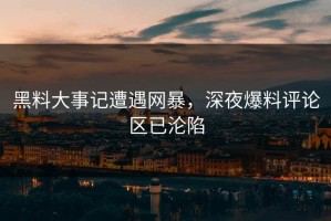 黑料大事记遭遇网暴，深夜爆料评论区已沦陷