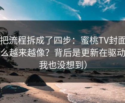 我把流程拆成了四步：蜜桃TV封面为什么越来越像？背后是更新在驱动（我也没想到）
