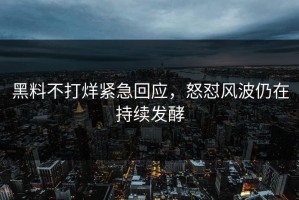 黑料不打烊紧急回应，怒怼风波仍在持续发酵