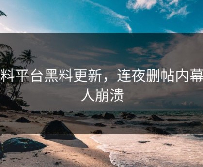 黑料平台黑料更新，连夜删帖内幕让人崩溃