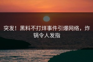突发！黑料不打烊事件引爆网络，炸锅令人发指