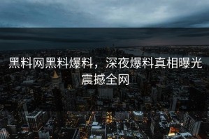 黑料网黑料爆料，深夜爆料真相曝光震撼全网
