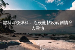 爆料深夜爆料，连夜删帖反转剧情令人震惊
