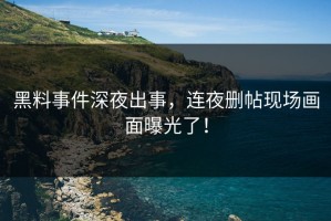 黑料事件深夜出事，连夜删帖现场画面曝光了！