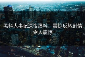 黑料大事记深夜爆料，震惊反转剧情令人震惊