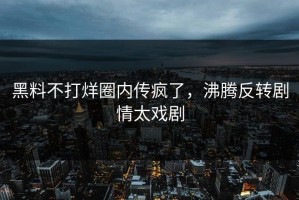 黑料不打烊圈内传疯了，沸腾反转剧情太戏剧