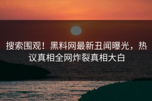 搜索围观！黑料网最新丑闻曝光，热议真相全网炸裂真相大白