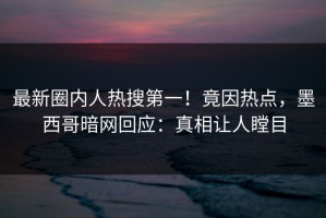 最新圈内人热搜第一！竟因热点，墨西哥暗网回应：真相让人瞠目