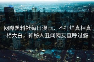 网曝黑料社每日漫画，不打烊真相真相大白，神秘人丑闻网友直呼过瘾