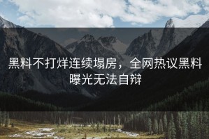 黑料不打烊连续塌房，全网热议黑料曝光无法自辩