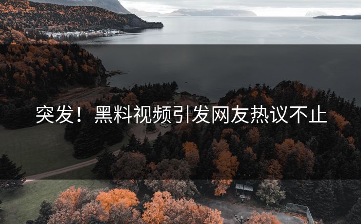 突发！黑料视频引发网友热议不止