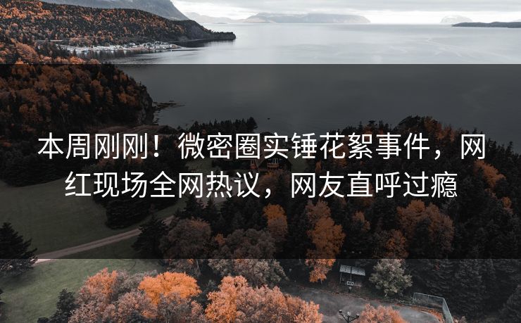 本周刚刚！微密圈实锤花絮事件，网红现场全网热议，网友直呼过瘾